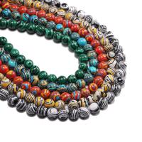 Synthetic Malachite Beads, Round, polished, DIY .96 Inch 