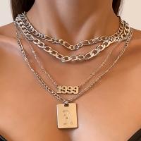 Fashion Multi Layer Necklace, Zinc Alloy, plated, cross chain & curb chain & figaro chain & for woman 