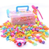 Kinder-DIY Saiten-Perlen-Set, Kunststoff, verschiedene Stile für Wahl, gemischte Farben, 200x150x109mm, verkauft von Box