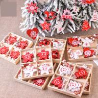 Wood Christmas Tree Decoration, Mini & Christmas Design red 
