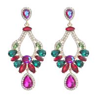 Zinc Alloy Rhinestone Drop Earring, plated, fashion jewelry & for woman & with rhinestone 