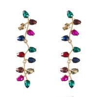 Zinc Alloy Rhinestone Drop Earring, plated, fashion jewelry & for woman & with rhinestone 