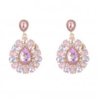 Zinc Alloy Rhinestone Drop Earring, plated, fashion jewelry & for woman & with rhinestone 