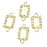 Zinc Alloy Charm Connector, with pearl, Rectangle, golden 