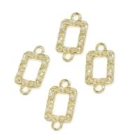 Zinc Alloy Charm Connector, with pearl, Rectangle, golden 