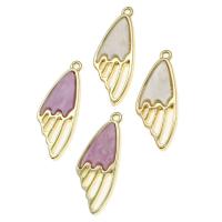 Wing Shaped Zinc Alloy Pendants, with Shell 