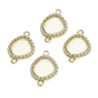 Zinc Alloy Charm Connector, with pearl, golden 