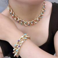 Zinc Alloy Chain Necklace, gold color plated, twist oval chain & for woman & enamel 