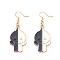 Enamel Zinc Alloy Drop Earring, rose gold color plated, Halloween Jewelry Gift & for woman 