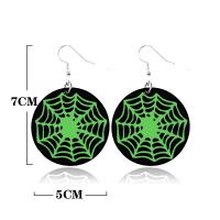 PU Leather Drop Earring, silver color plated, Halloween Jewelry Gift & for woman 