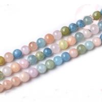 Morganit Perlen, rund, DIY, farbenfroh, Länge:38 cm, verkauft von Strang