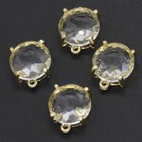 Zinc Alloy Rhinestone Pendants, Round, faceted & with rhinestone, mixed colors 