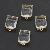 Zinc Alloy Rhinestone Pendants, Rectangle, faceted & with rhinestone, mixed colors 