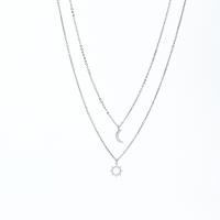 Couple Stainless Steel Necklace, with 1.96inch extender chain, 2 pieces & oval chain & for couple & hollow, 16mm, 17mm Approx 17.7 Inch 