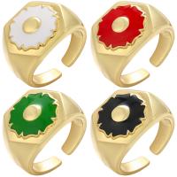 Brass Cuff Finger Ring, plated, Adjustable & for woman & enamel Inner Approx 17mm 