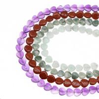 Gemischte Edelstein Perlen, Herz, DIY, keine, 8x7x3mm, Länge:38 cm, verkauft von Strang