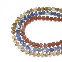 Gemischte Edelstein Perlen, Herz, DIY, keine, 7x6x4mm, Länge:38 cm, verkauft von Strang