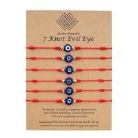 Evil Eye Jewelry Bracelet, Cats Eye, with Polyamide, 6 pieces & Unisex Approx 6.3-10.2 Inch 