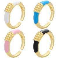 Brass Finger Ring, plated, Adjustable & for woman & enamel 5.5mm, Inner Approx 17mm 