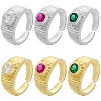 Anilo de dedo de latón, metal, chapado, Ajustable & para mujer & con diamantes de imitación, más colores para la opción, 8.8mm, diámetro interior:aproximado 17mm, Vendido por UD