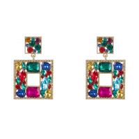 Zinc Alloy Rhinestone Drop Earring, plated, fashion jewelry & for woman & with rhinestone 