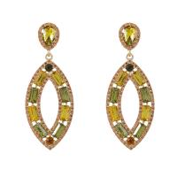 Zinc Alloy Rhinestone Drop Earring, plated, fashion jewelry & for woman & with rhinestone 