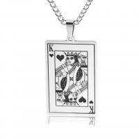 Stainless Steel Jewelry Necklace, Poker, plated, fashion jewelry & for man .62 Inch 