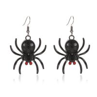 Zinc Alloy Rhinestone Drop Earring, Spider, gun black plated, fashion jewelry & for woman & with rhinestone, black, nickel, lead & cadmium free 