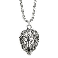 Men Sweater Chain Necklace, Titanium Steel, Lion, plated, for man, 45mm Approx 26.77 Inch 