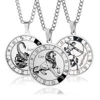 Stainless Steel Necklace, Zodiac & fashion jewelry & for man .62 Inch 