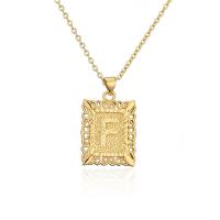 Brass Jewelry Necklace, gold color plated & with letter pattern & for woman & hollow Approx 17.72 Inch 