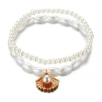 Fashion Jewelry Anklet, Zinc Alloy, with Plastic Pearl, Shell, for woman 