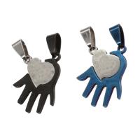 Stainless Steel Couple Pendant, Hand 