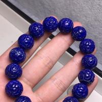 Natural Lapis Lazuli Bracelet, Column, Carved, DIY, purple, 13.6mm 