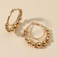Zinc Alloy Hoop Earring, plated, fashion jewelry & for woman, gold 