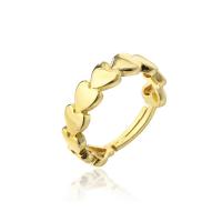 Brass Open Finger Ring, 18K gold plated, Adjustable & for woman, 6mm 
