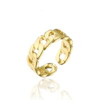 Brass Cuff Finger Ring, 18K gold plated, Adjustable & for woman & hollow, 7mm 