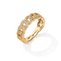 Brass Open Finger Ring, 18K gold plated, Adjustable & micro pave cubic zirconia & for woman & hollow 8mm 
