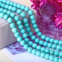 Synthetische Türkis Perlen, rund, poliert, DIY, keine, Länge:38 cm, verkauft von Strang