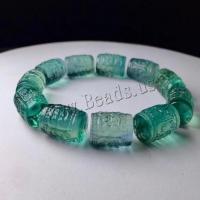 Fluorite Beads, Natural Fluorite, Column, Carved, DIY, green 