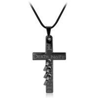 Zinc Alloy Necklace, Cross, plated, Unisex & snake chain, black 