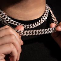 Zinc Alloy Chain Necklace, plated, Unisex & curb chain & with rhinestone 