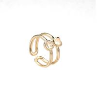 Brass Cuff Finger Ring, 14K gold plated & for woman 
