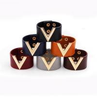 PU Leather Cord Bracelets, with Zinc Alloy, for woman 
