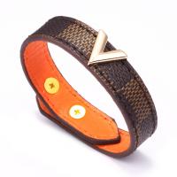 PU Leather Cord Bracelets, with Zinc Alloy & for woman 