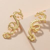 Zinc Alloy Stud Earring, Dragon, plated, fashion jewelry & for woman 
