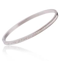 Stainless Steel Bangle, plated, fashion jewelry & for woman & with rhinestone nickel, lead & cadmium free 