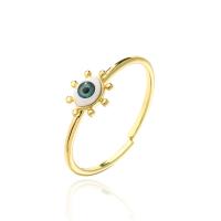 Brass Cuff Bangle, with Plastic, Eye, 18K gold plated, Adjustable & for woman, 55mm 