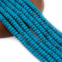 Perles en Turquoise naturelle, abaque, poli, DIY, bleu Environ 38 cm, Vendu par brin