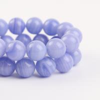 Natürliche violette Achat Perlen, rund, poliert, DIY, violett, Länge:38 cm, verkauft von Strang
